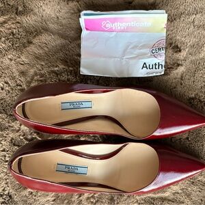Prada Milano Burgundy Pointed Pumps